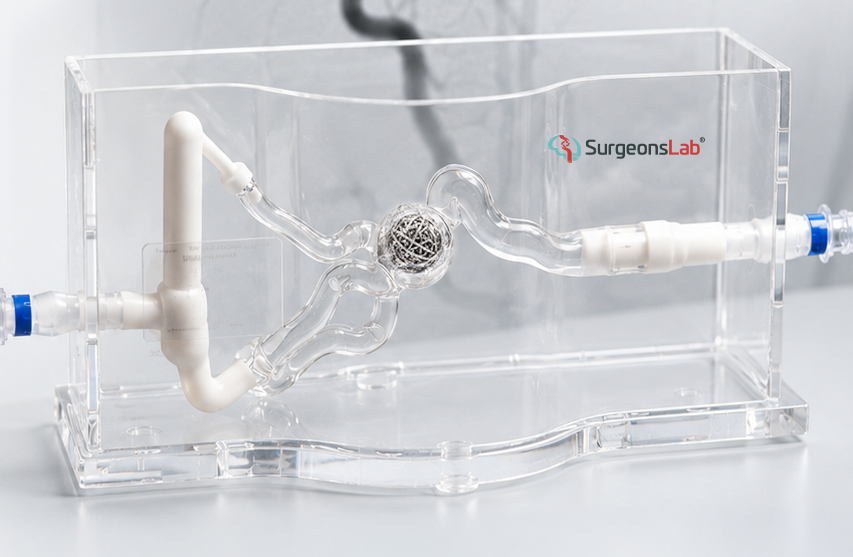 Microcatheter coiling on CathTrain flow model | SurgeonsLab